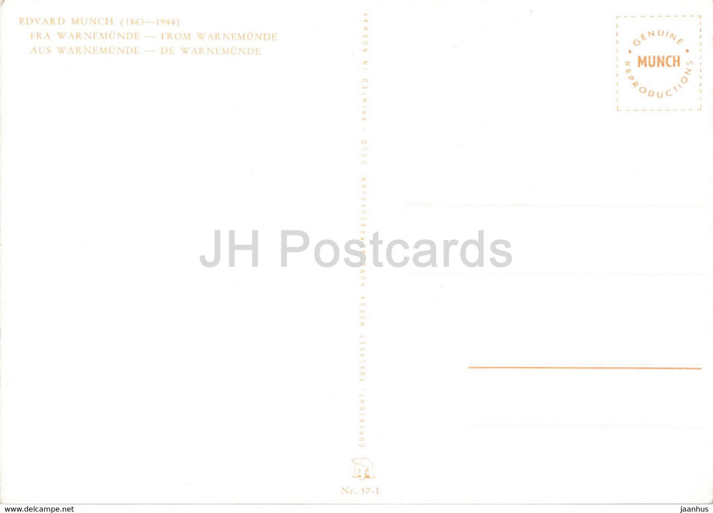 Gemälde von Edvard Munch – Aus Warnemünde – Aus Warnemünde – norwegische Kunst – Norwegen – unbenutzt