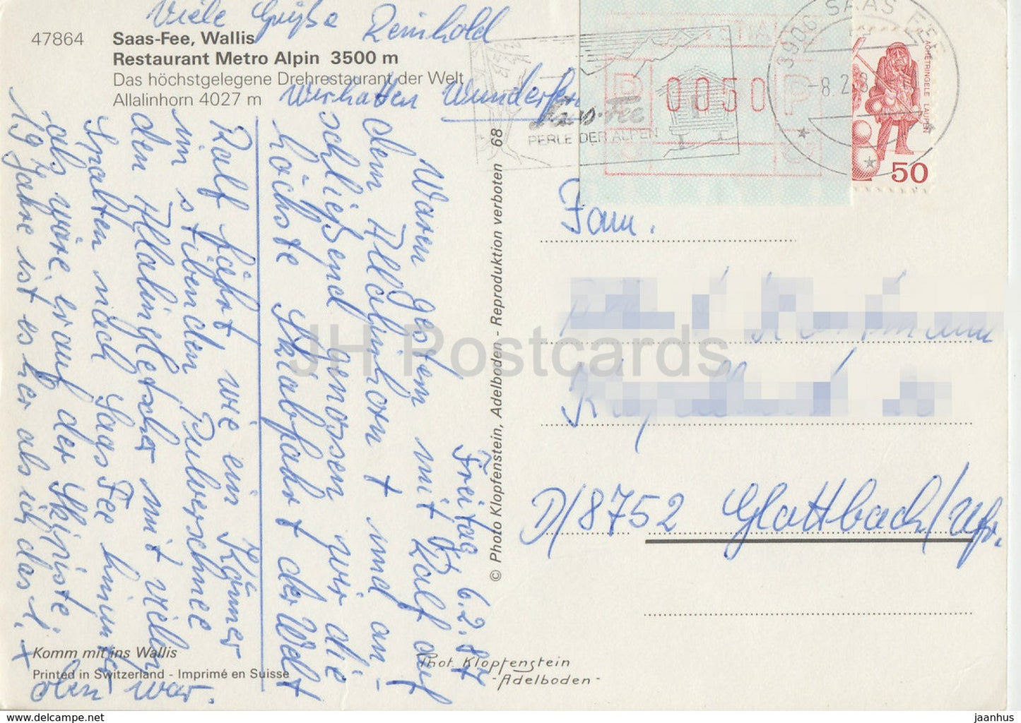 Saas Fee - Mittelallain - restaurant Metro Alpin 3500 m - 1987 - Switzerland - used