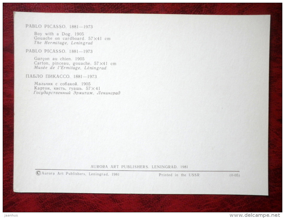 Drawing by Pablo Picasso - Boy wit a Dog . 1905 - french art - unused - JH Postcards