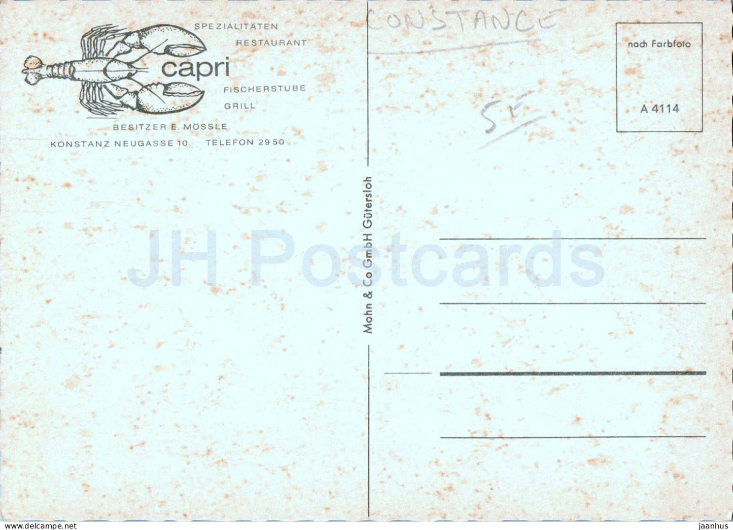 Konstanz - restaurant Capri - 4114 - Germany - unused