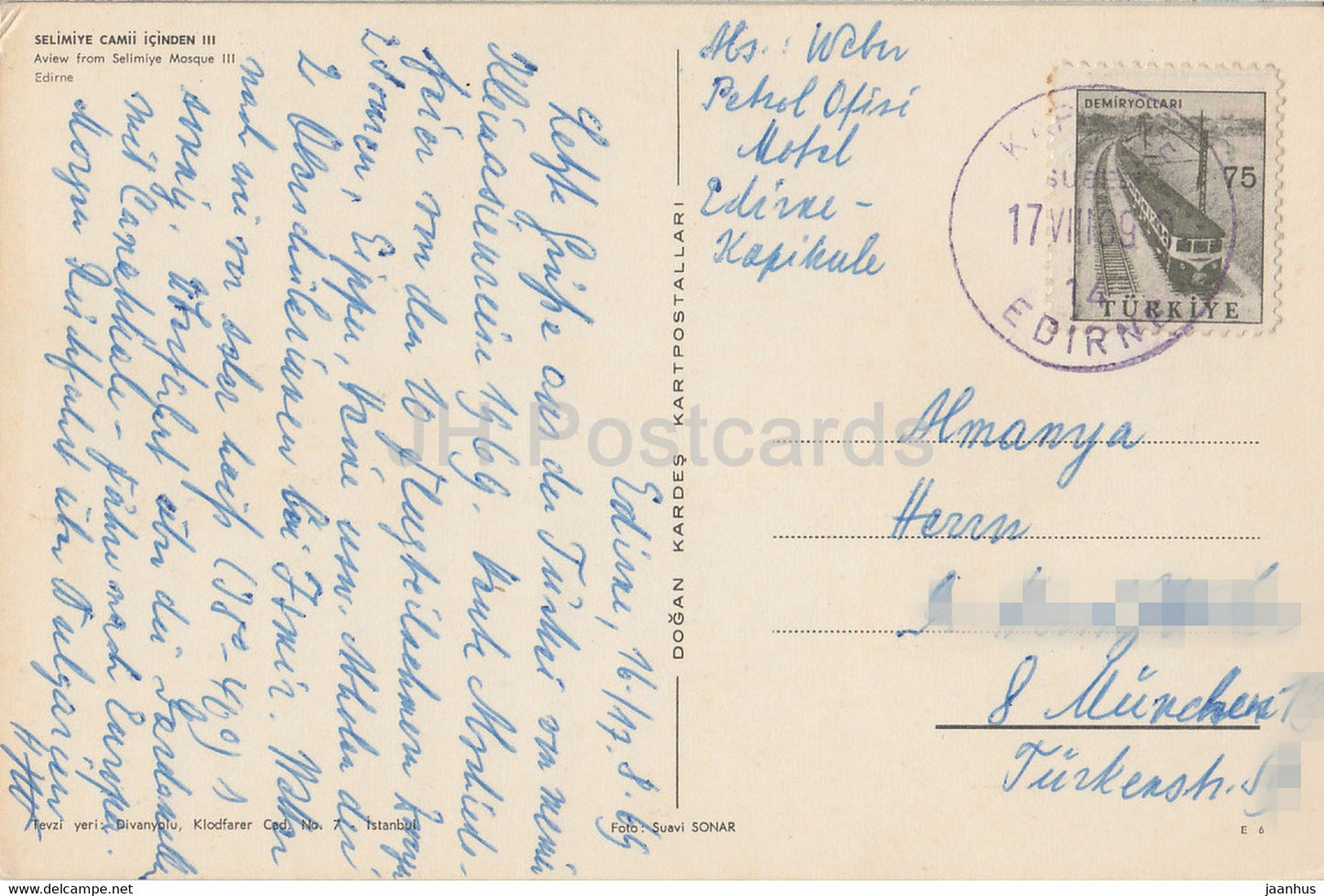 Edirne - A view from Selimiye Mosque III - 1969 - Turkey - used