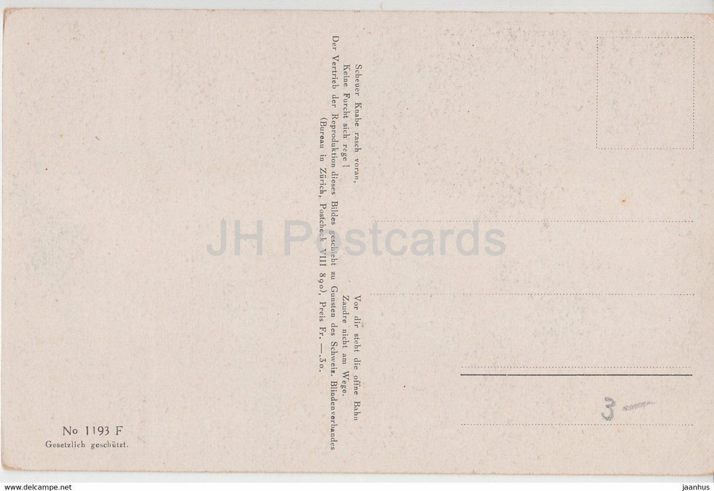 Gemälde von Ernst Stückelberg - Blondlockiger Knabe - Junge - Schweizer Kunst - alte Postkarte - Schweiz - unbenutzt