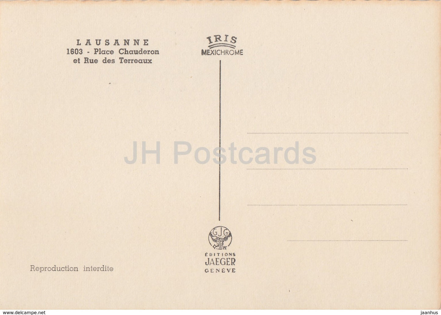 Lausanne - Place Chauderon et Rue des Terreaux - trolleybus - bus - voitures - 1603 - Suisse - inutilisé