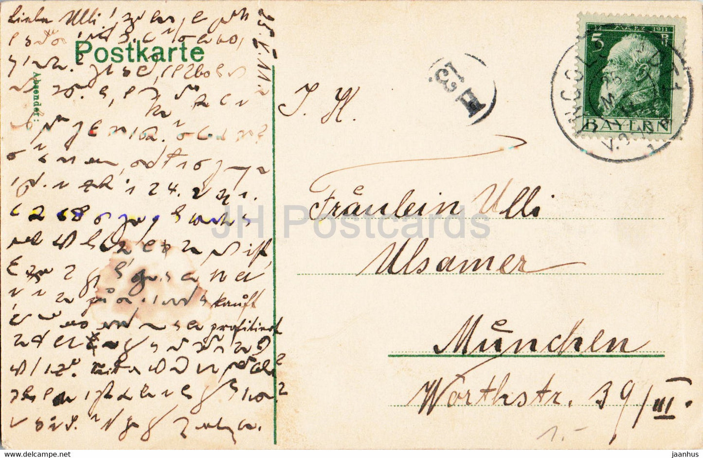 Ingolstadt - Christusstatue an der St. Moritzkirche - Kirche - alte Postkarte - 1911 - Deutschland - gebraucht