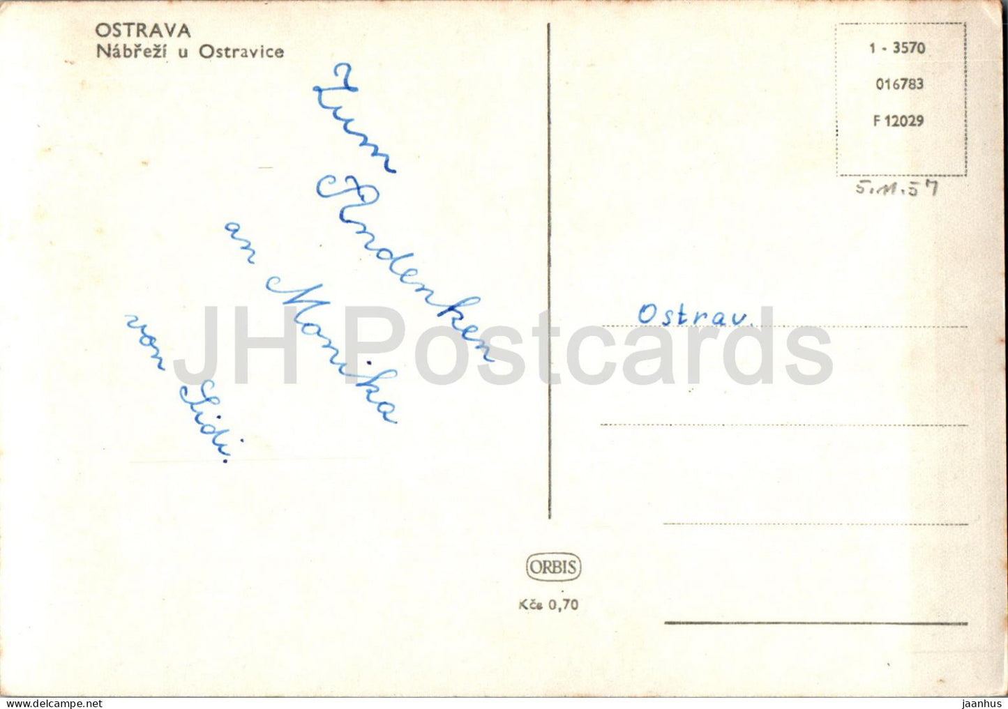 Ostrava - Nabrezi u Ostravice - digue près d'Ostravice - République tchèque - Tchécoslovaquie - occasion