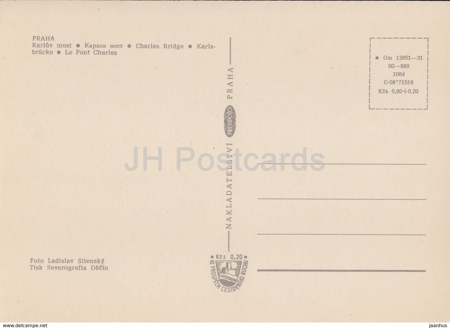 Praha - Prague - Charles Bridge - Czechoslovakia - Czech Republic - unused