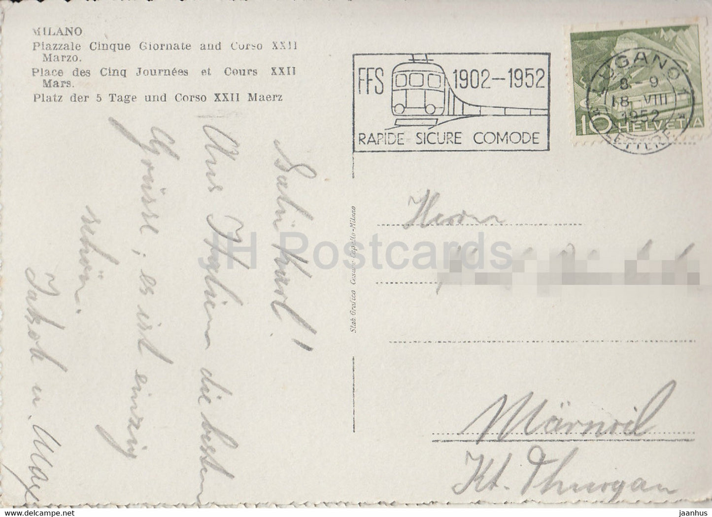 Milano - Milan - Piazzale Cinque Giornate e Corso 22 Marzo - old postcard - 1952 - Italy - used