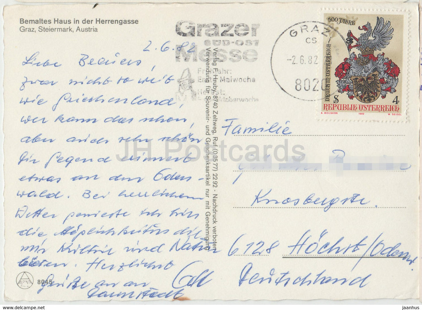 Bemaltes Haus in der Herrengasse - Graz - Steiermark - 1982 - Autriche - occasion