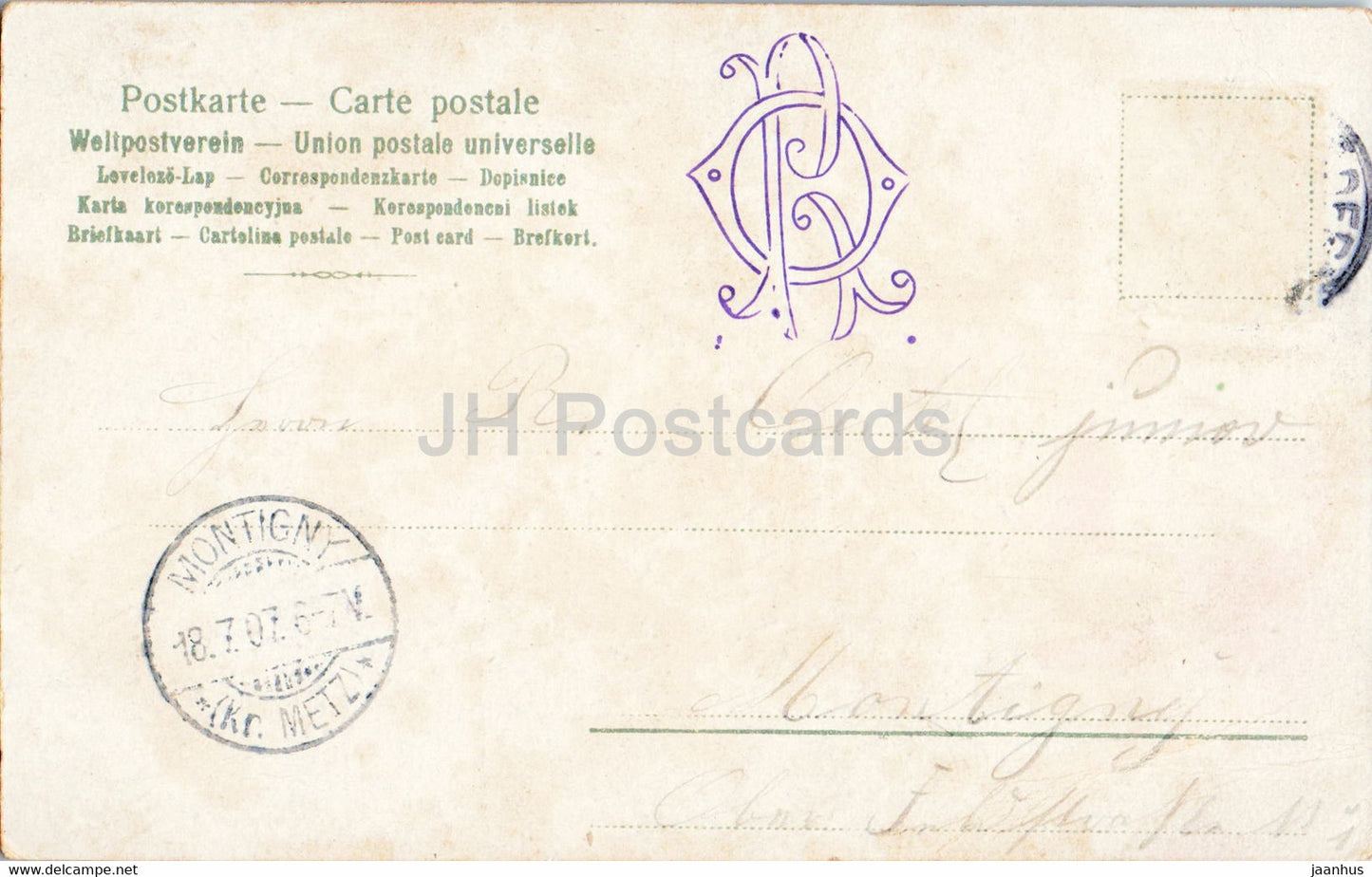 Montigny Metz ? - illustration - old postcard - 1907 - France - used