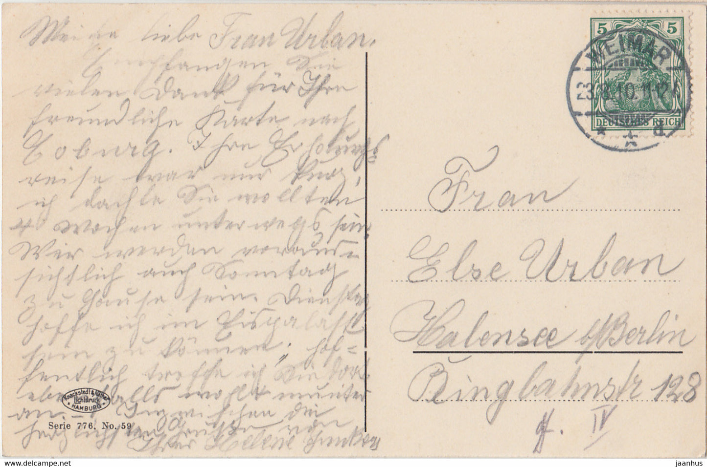 Weimar - Schillerhaus - old postcard - 59 - 1910 - Germany - used