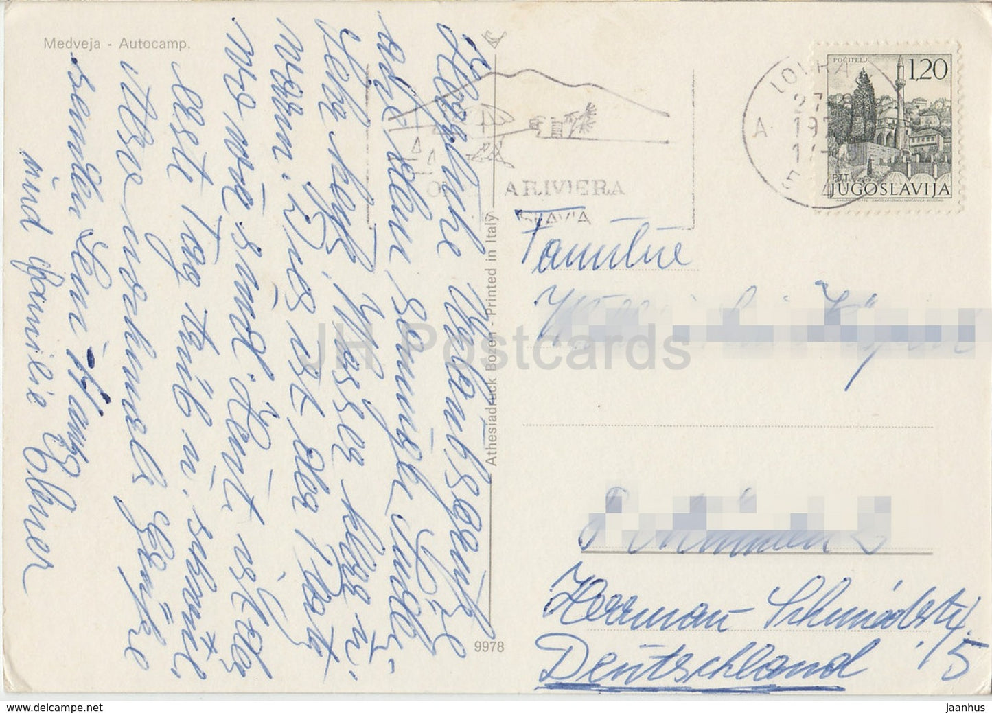 Medveja Autocamp - Croatie - Yougoslavie - occasion