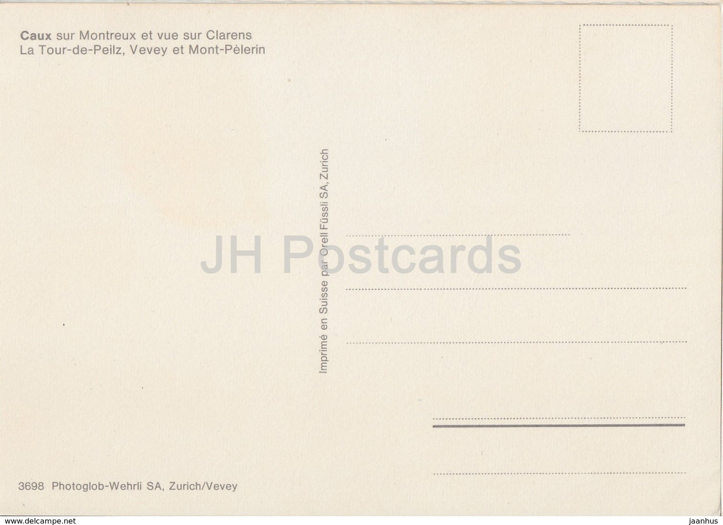 Caux sur Montreux et vue sur Clarens La Tour de Peilz - Vevey et Mont Pelerin - 3968 - Switzerland - unused