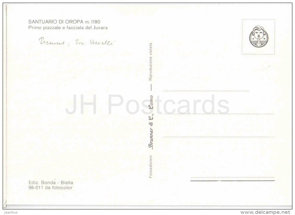 Primo Piazzale e facciata del Juvara - Santuario di Oropa m. 1180 - Biella - Piemonte - Italia - Italy - unused - JH Postcards