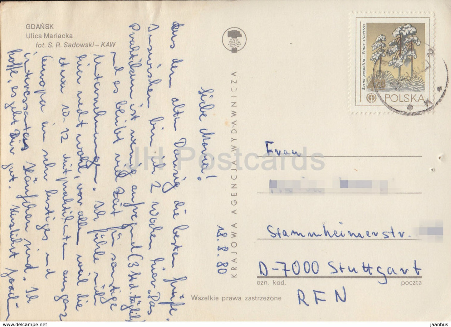 Gdansk - Dantzig - rue Mariacka - 1980 - Pologne - occasion