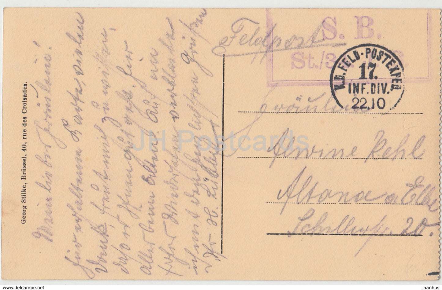 Lille - Bahnhof - Das Buffet - old cars - tram - railway station - Feldpost - old postcard - France - used