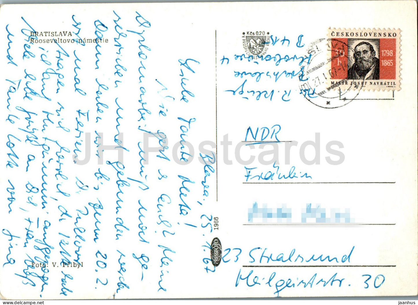 Bratislava - Rooseveltovo Namestie - Place Roosevelt - tramway - 1967 - Slovaquie - Tchécoslovaquie - occasion