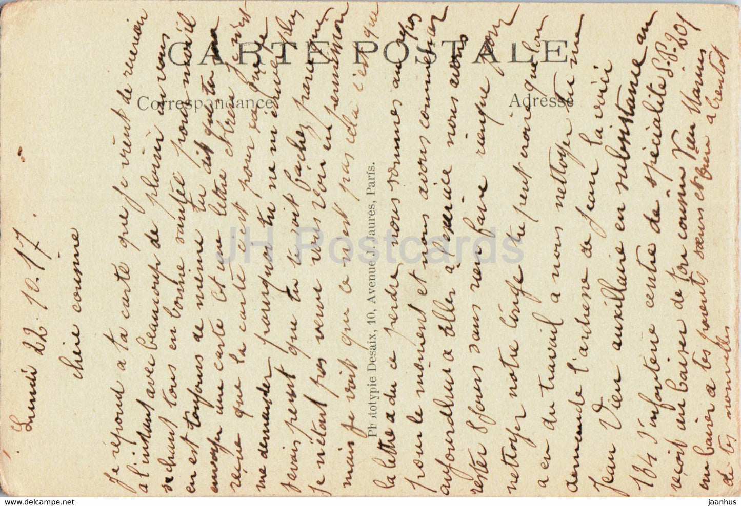 Chalons sur Saone - Monument Thevenin et Palais de Justice - 9 - old postcard - 1917 - France - used