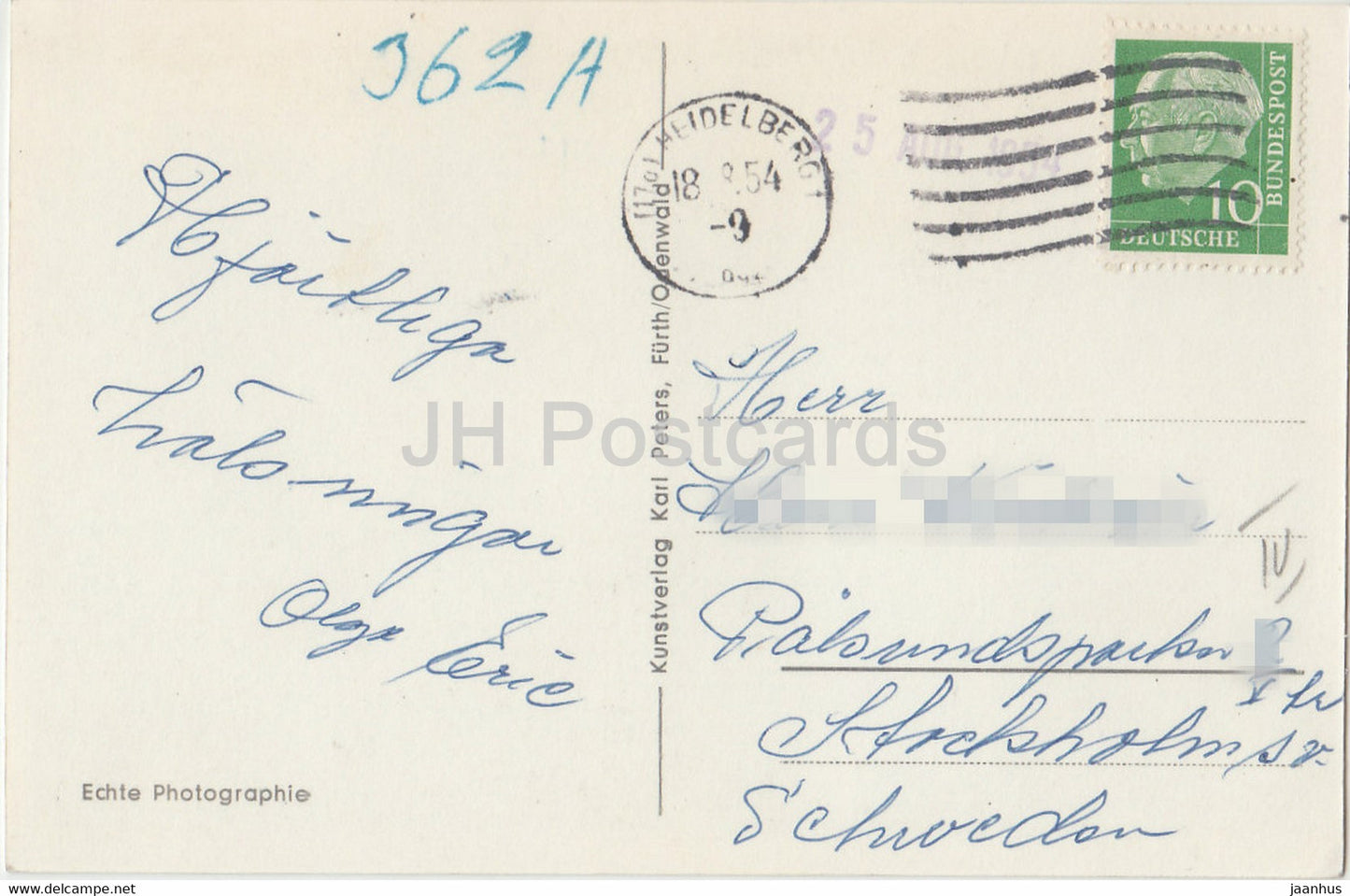 Heidelberg - Schloss u Alte Brücke - Schlosshof - Bergbahn - Standseilbahn - 1954 - Deutschland - gebraucht