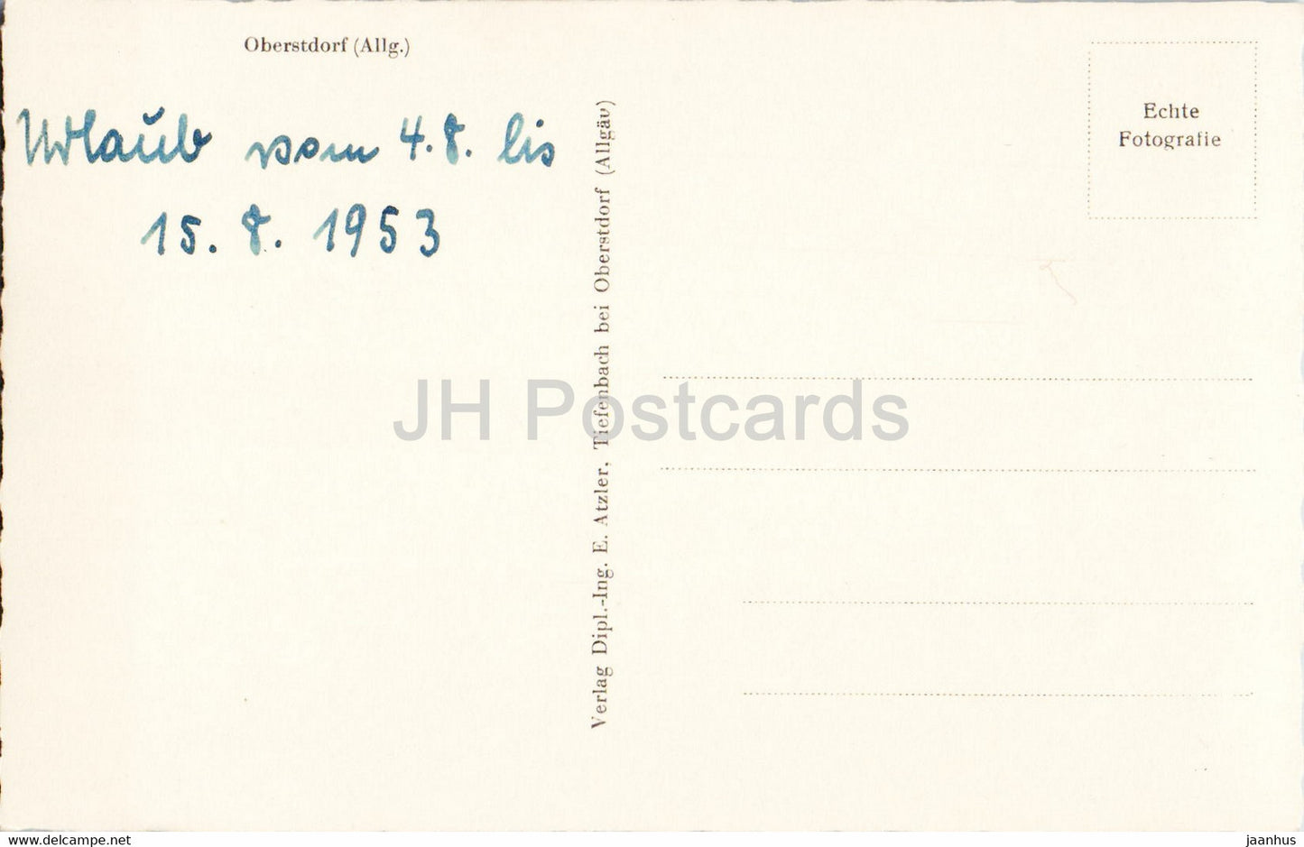 Oberstdorf im Allgau - Nebelhornbahn - Kirchstrasse - Sesselbahn - cable car - old postcard - 1953 - Germany - used