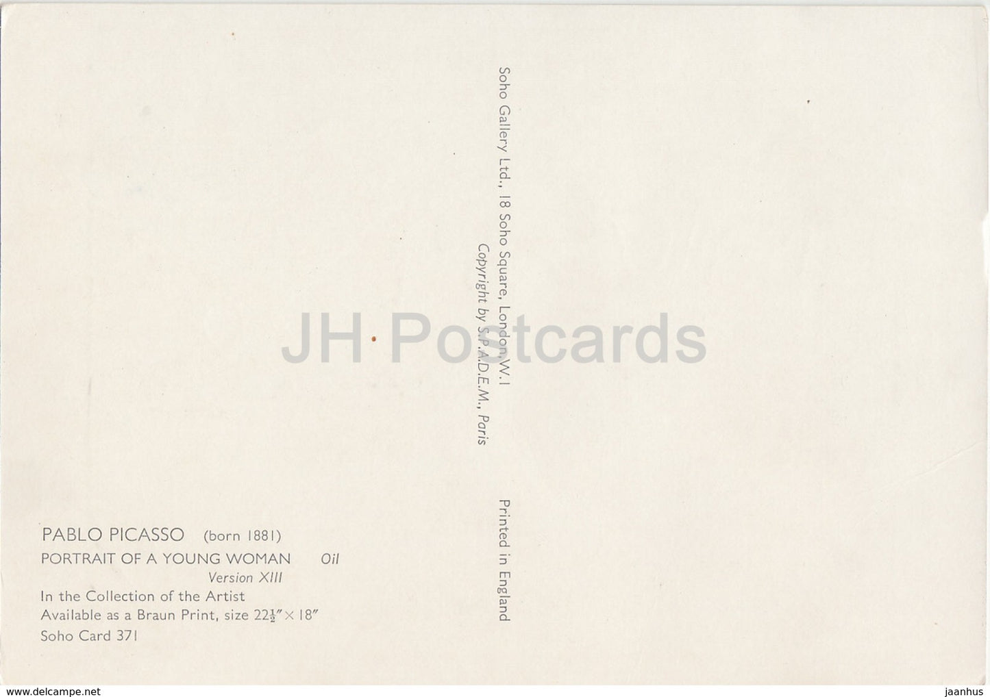 Gemälde von Pablo Picasso – Porträt einer jungen Frau – spanische Kunst – England – unbenutzt