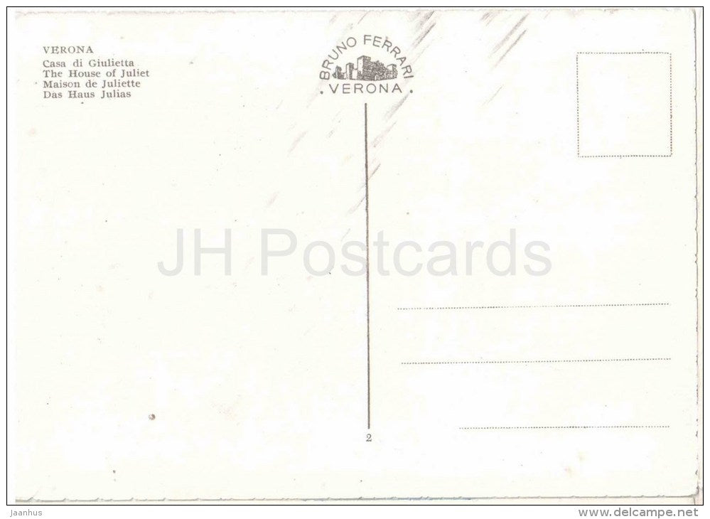 Casa di Giulietta - The House of Juliet - Verona - Veneto - 2 - Italia - Italy - unused - JH Postcards