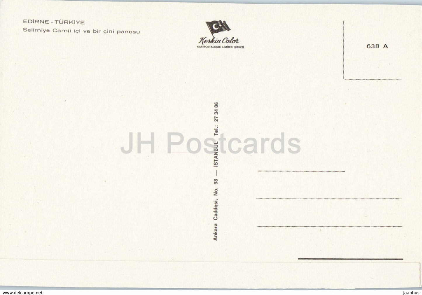 Edirne - Intérieur de la mosquée Selimiye - 638 - Keskin - Turquie - inutilisé