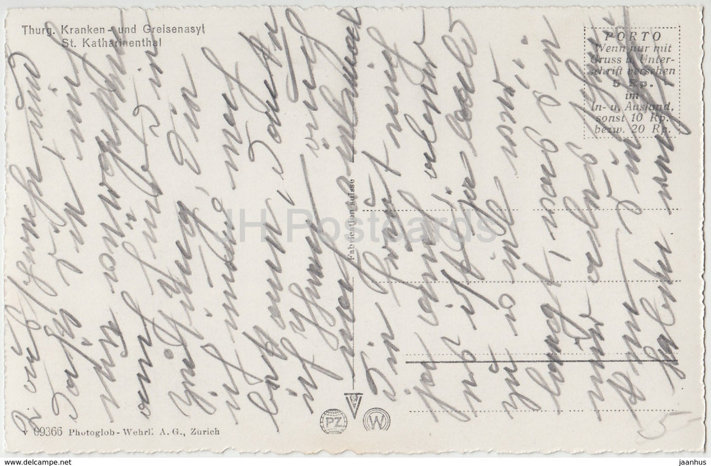 Thurg. Kranken und Greisenasyl St. Katharinenthal - 09366 - Schweiz - alte Postkarte - gebraucht