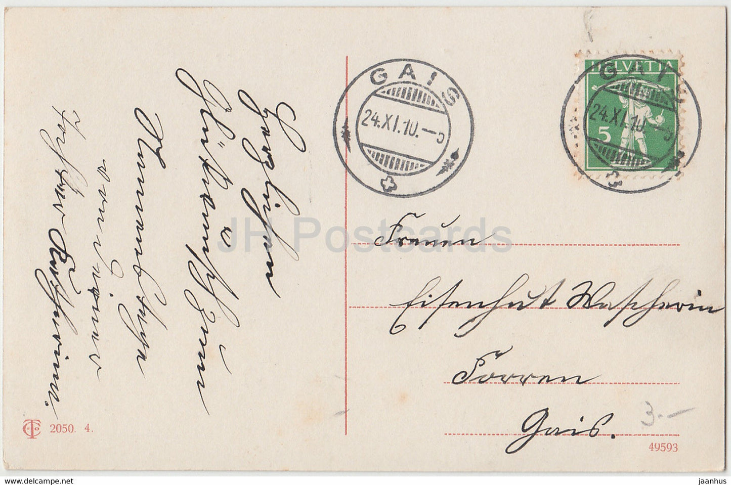 Herzlichen Gluckwunsch zum Namenstage - children - girl - flowers - 2050 - old postcard - 1910 - used