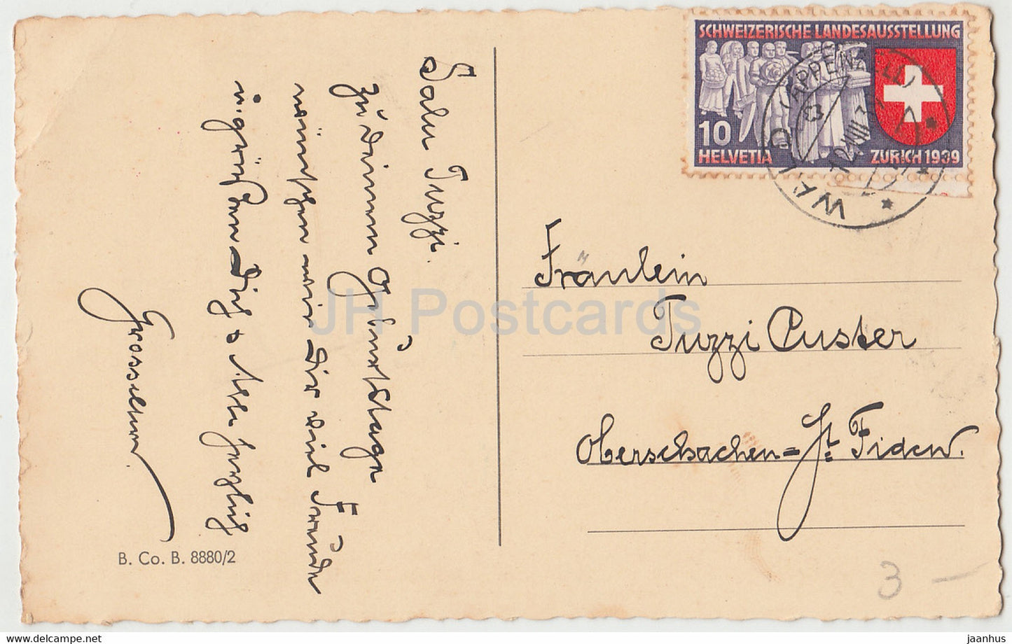 Carte de vœux d'anniversaire - Die Besten Gluckwunsche zum Geburtstag - fleurs - 8880/2 - carte postale ancienne - 1939 Allemagne - utilisé