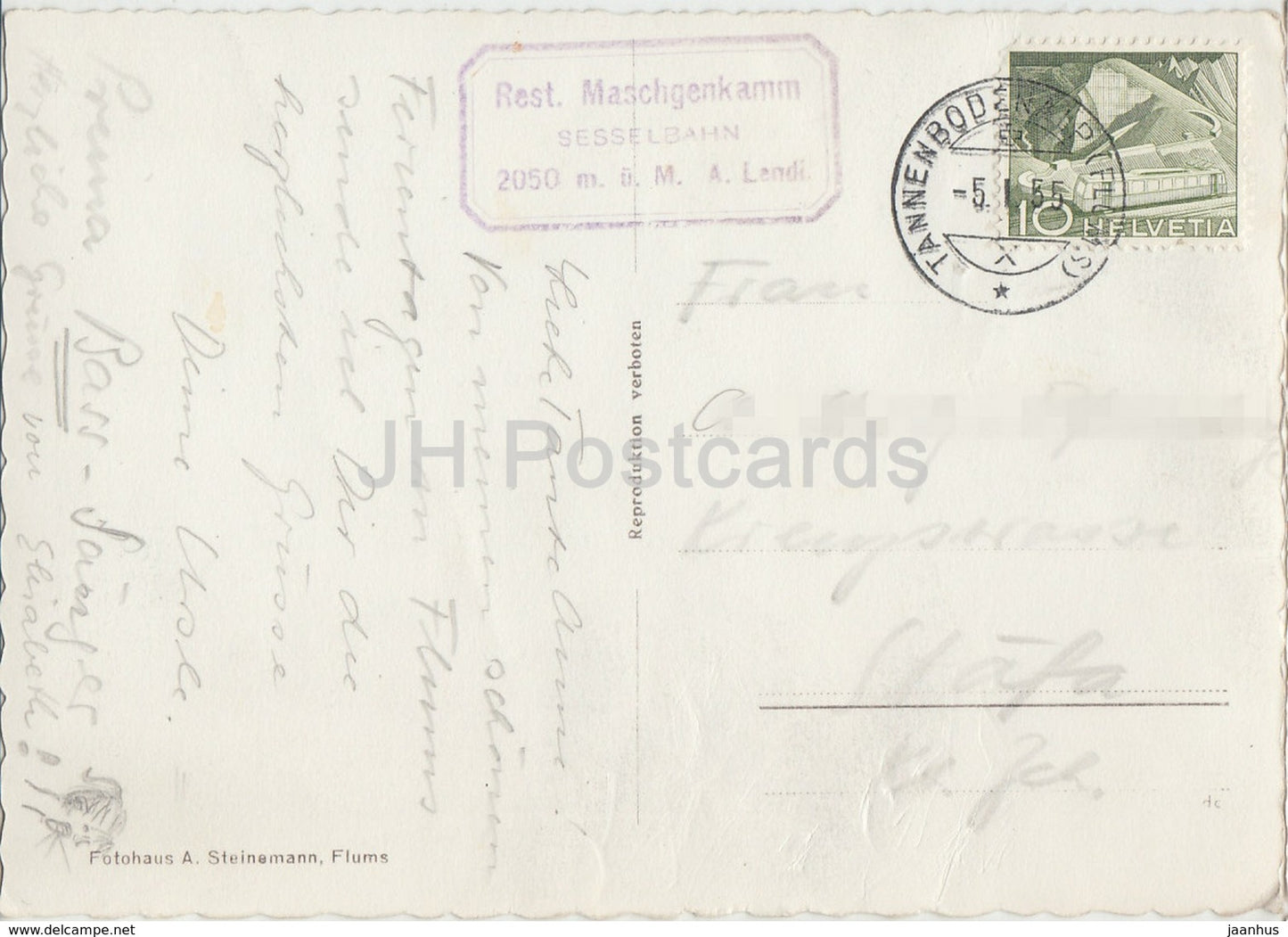 Flumserberg - Abfahrt vom Malchgenkann - 538 - 1955 - Switzerland - used