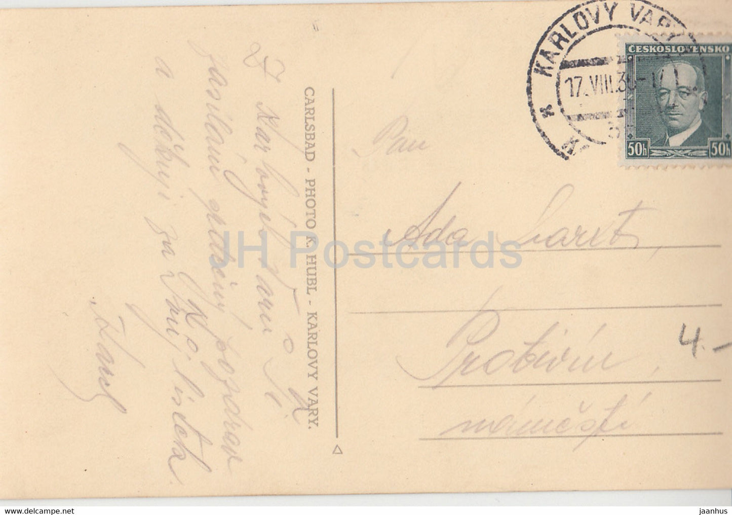 Karlsbad - Karlsbad - Mlynsky Pramen - Mühlbrunn - 61 - alte Postkarte - 1936 - Tschechoslowakei - Tschechische Republik - gebraucht