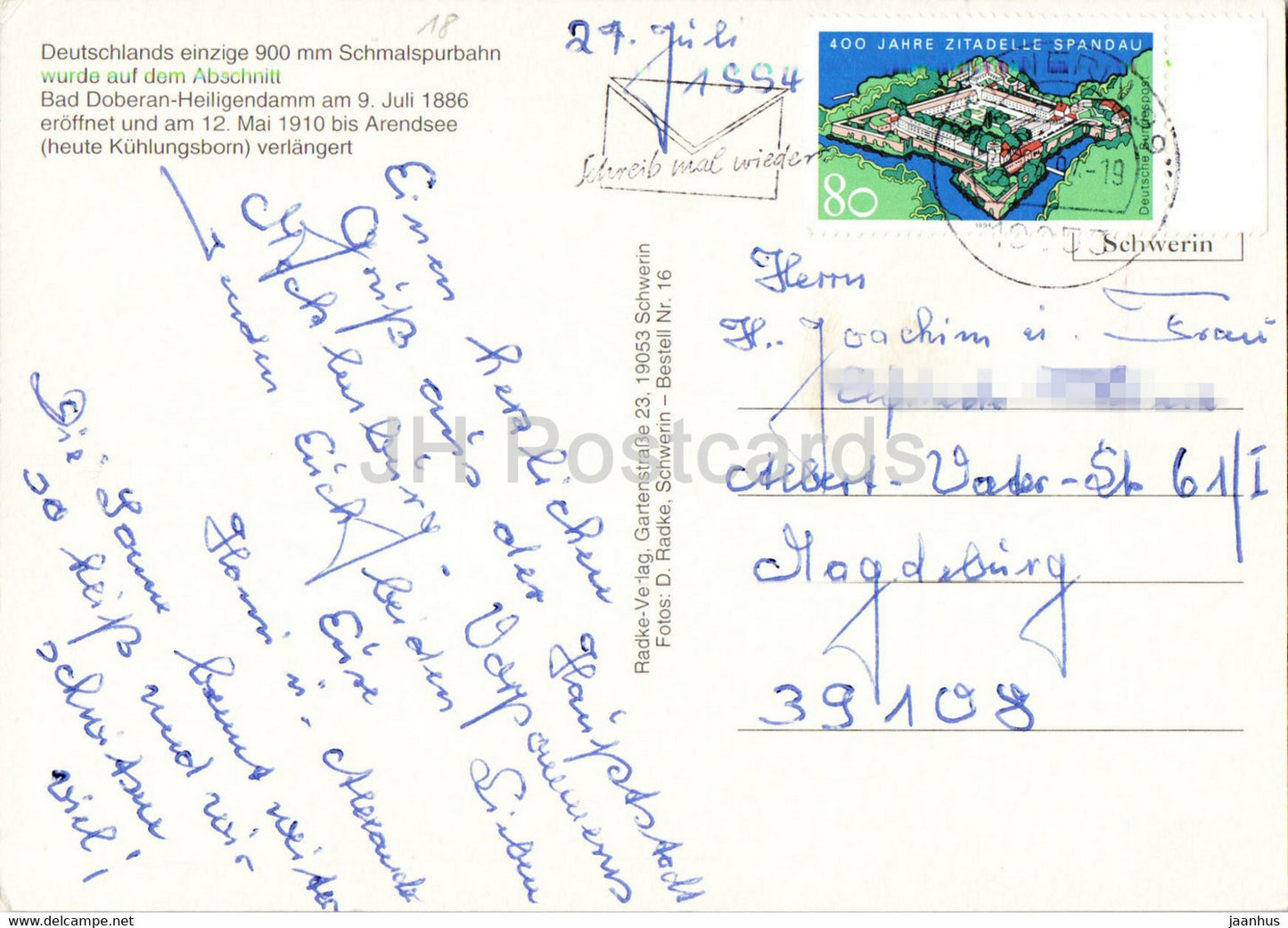 Baderbahn Molli - Bad Doberan - Kühlungsborn - Zug - Eisenbahn - Lokomotive - 1994 - Deutschland - gebraucht