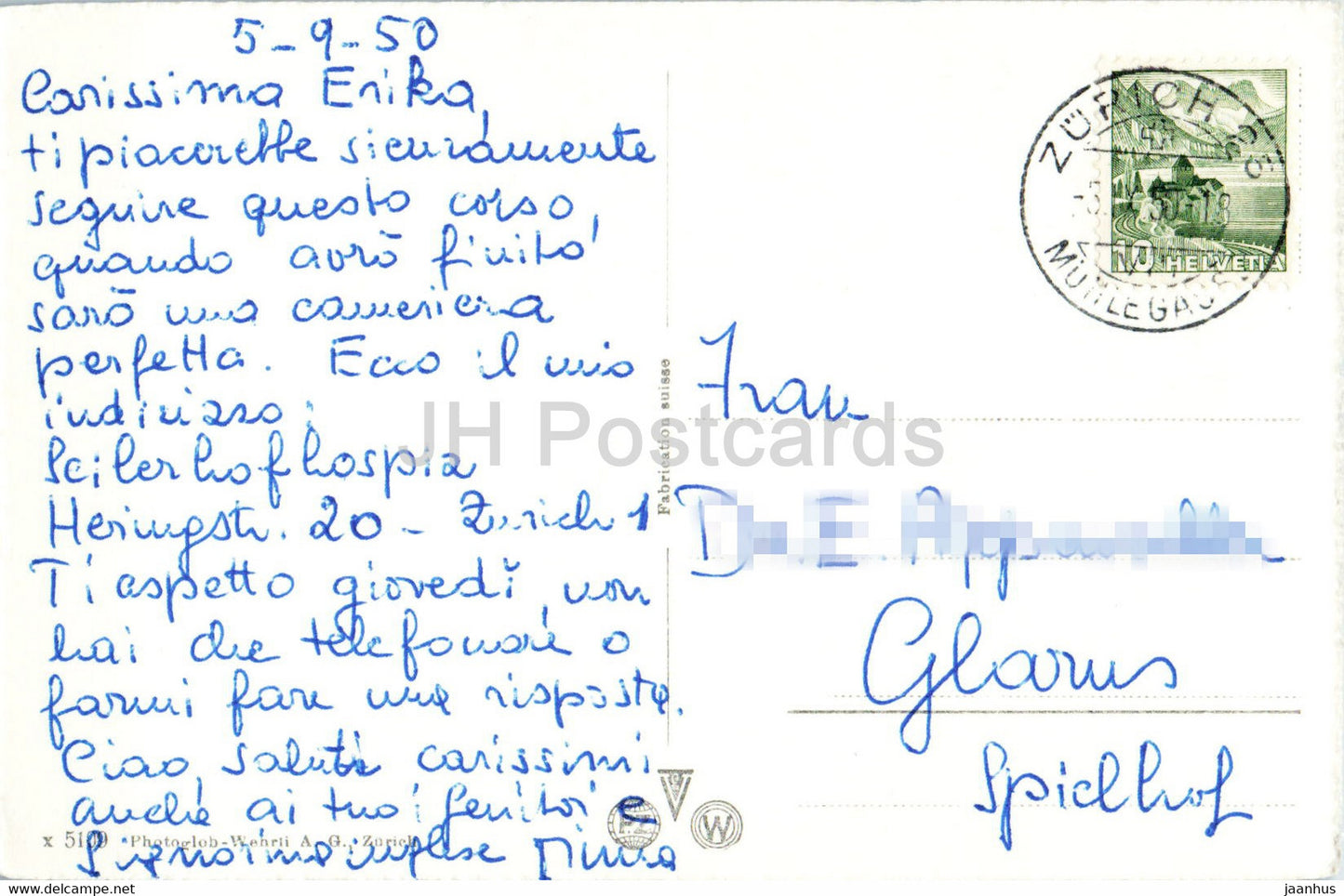 Zurich Seefeldquai - carte postale ancienne - 1950 - Suisse - d'occasion