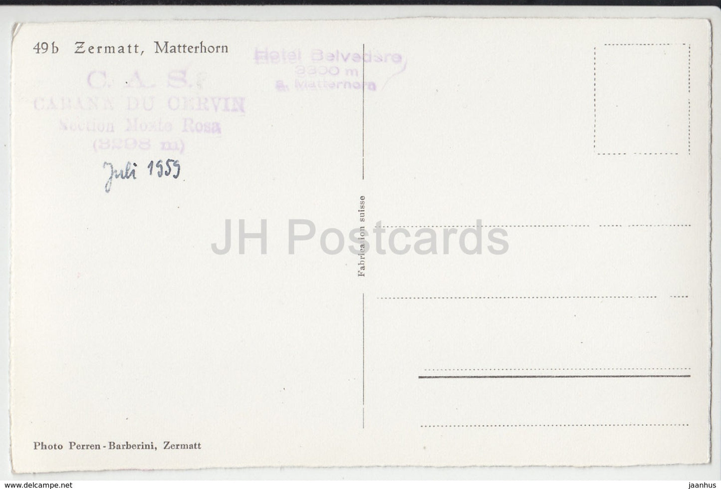 Zermatt Mattehorn – 49 b – Schweiz – 1959 – gebraucht