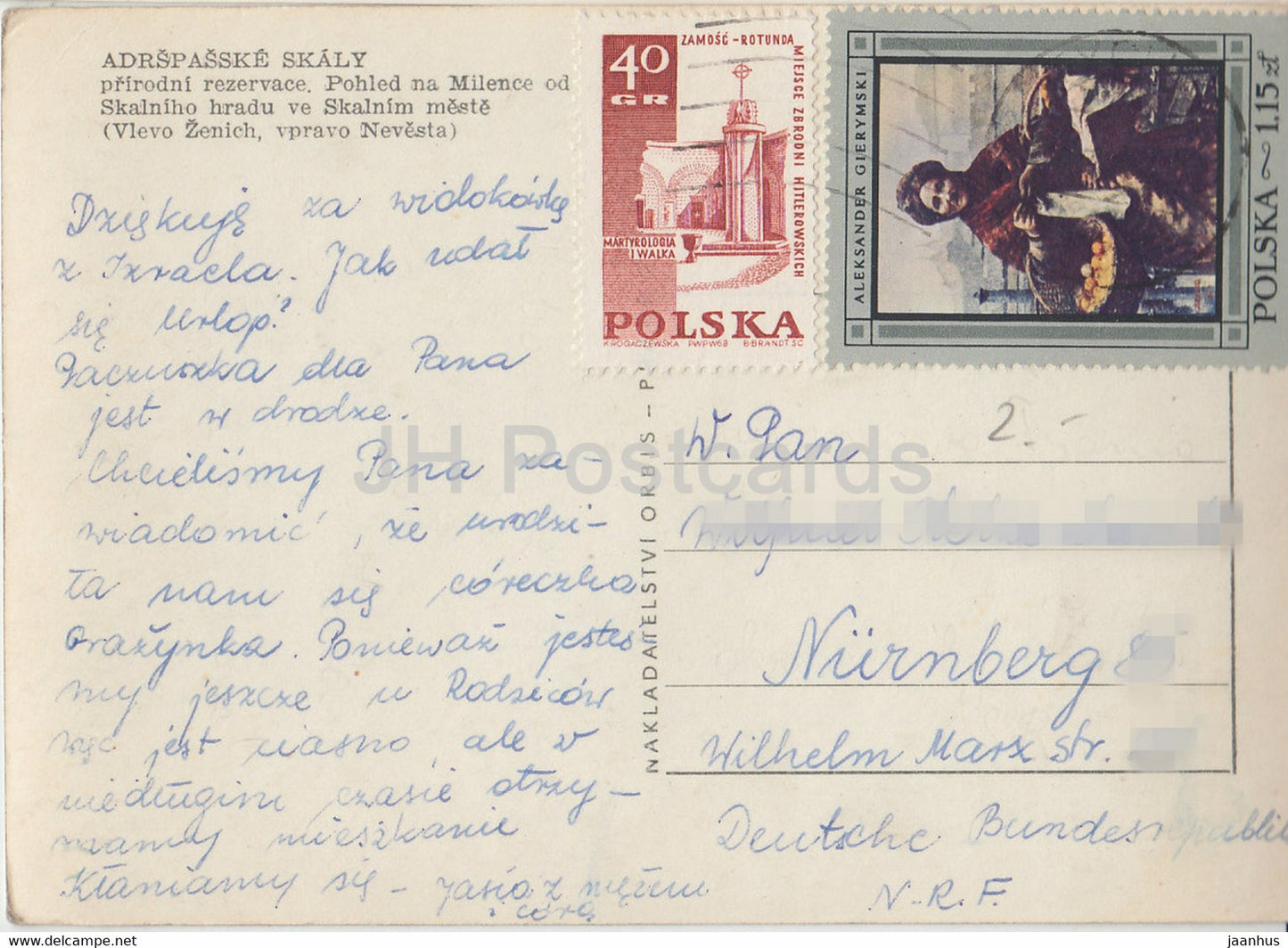 Adrspasske Skaly – Tschechische Republik Tschechoslowakei – gebraucht