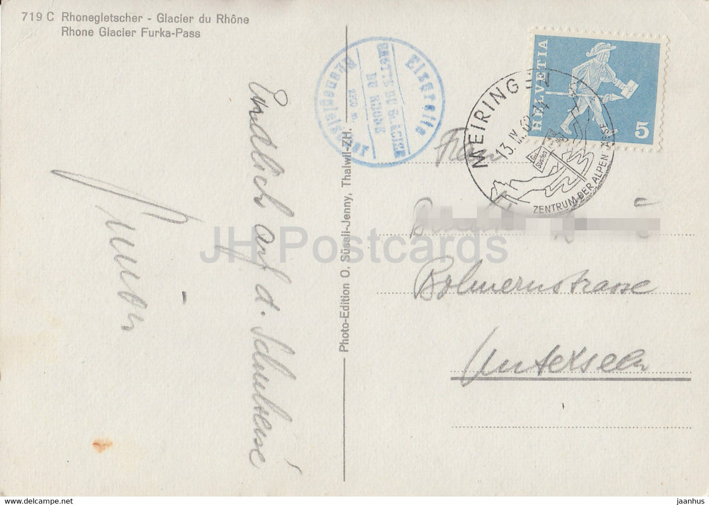 Rhonegletscher - Glacier du Rhône - Col de la Furka - 1207 - 1962 - Suisse - utilisé