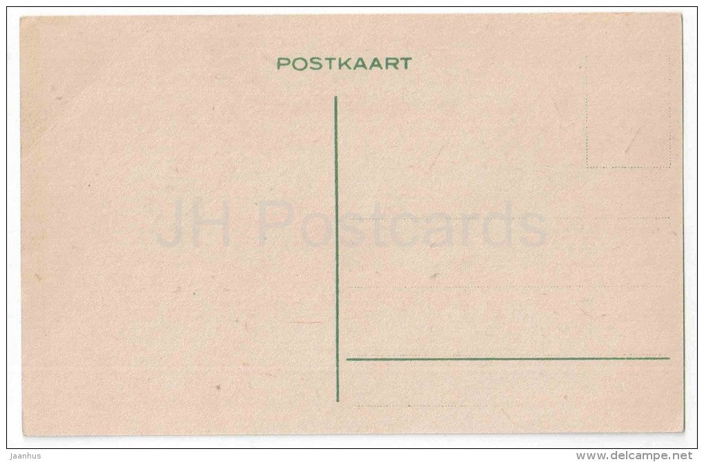 Birthday Greeting Card - Silhouette - flowers - girl - dog - old postcard - unused - JH Postcards