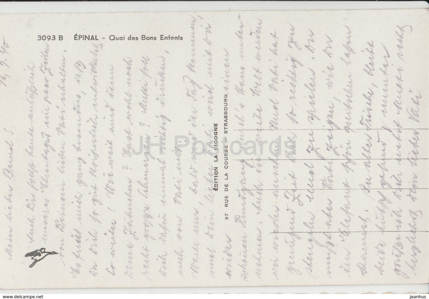 Epinal - Quai des Bons Enfants - 3093 B - 1940 - old postcard - France - used