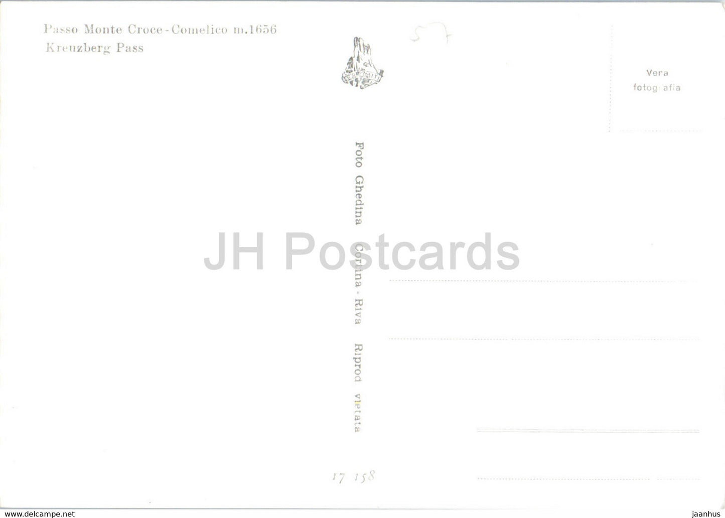 Passo Monte Croce - Comelico 1656 m - Kreuzberg Pass - old postcard - Italy - unused