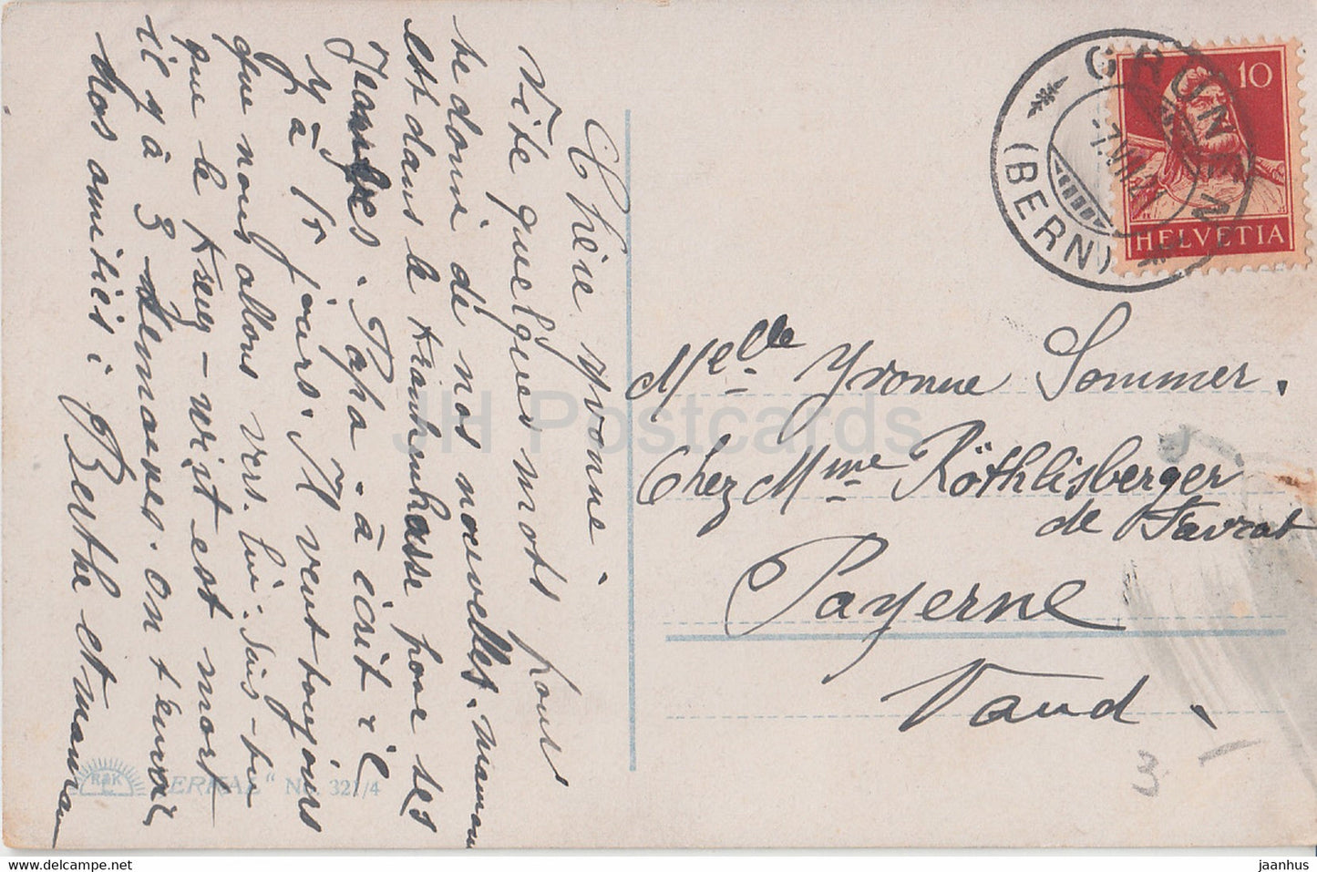 watermill - illustration - 321/4 - old postcard - 1921 - used