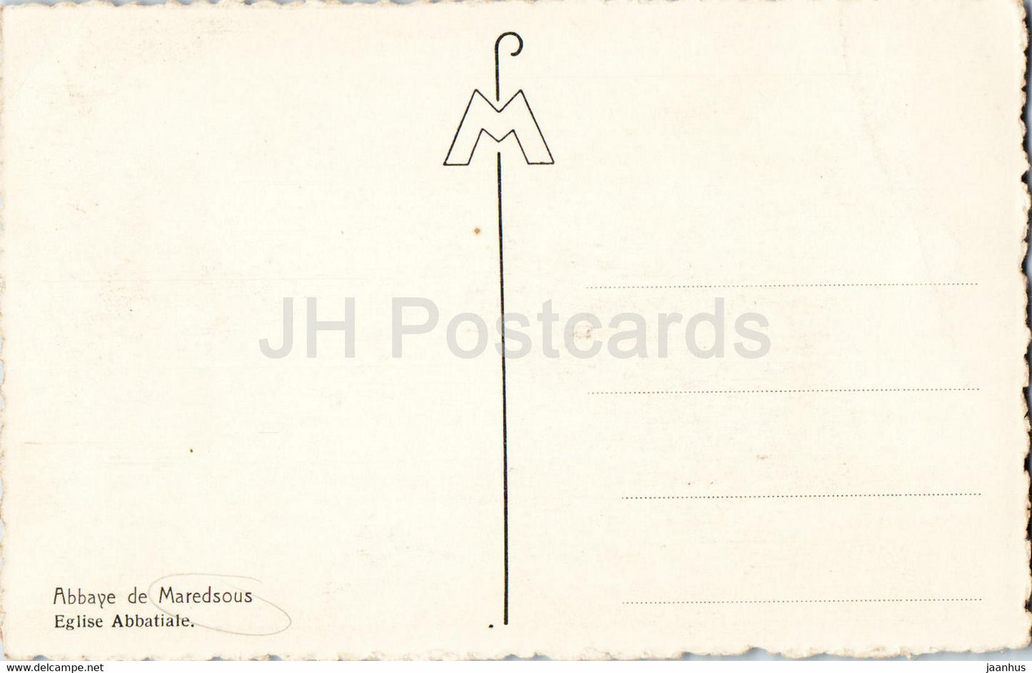 Abbaye de Maredsous - Eglise Abbatiale - church - old postcard - Belgium - unused
