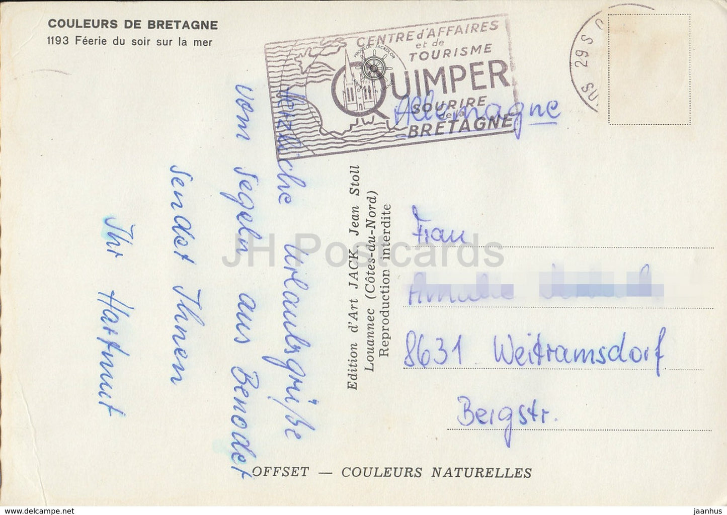 Couleurs de Bretagne - Feerie du soir sur la mer - 1193 - France - used