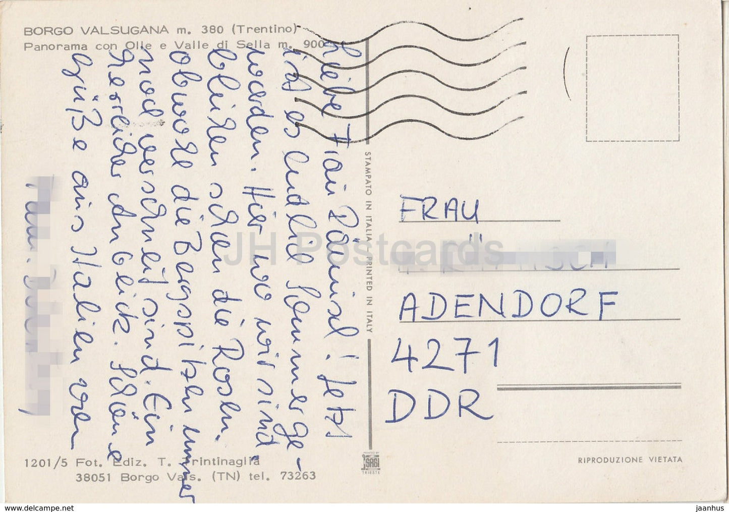 Borgo Valsugana 380 m - Panorama Con Olle e Valle di Sella 900 m - Italie - occasion