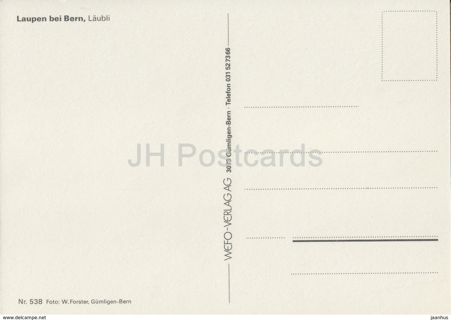 Laupen bei Bern - Laubli - car - 538 - Switzerland - unused