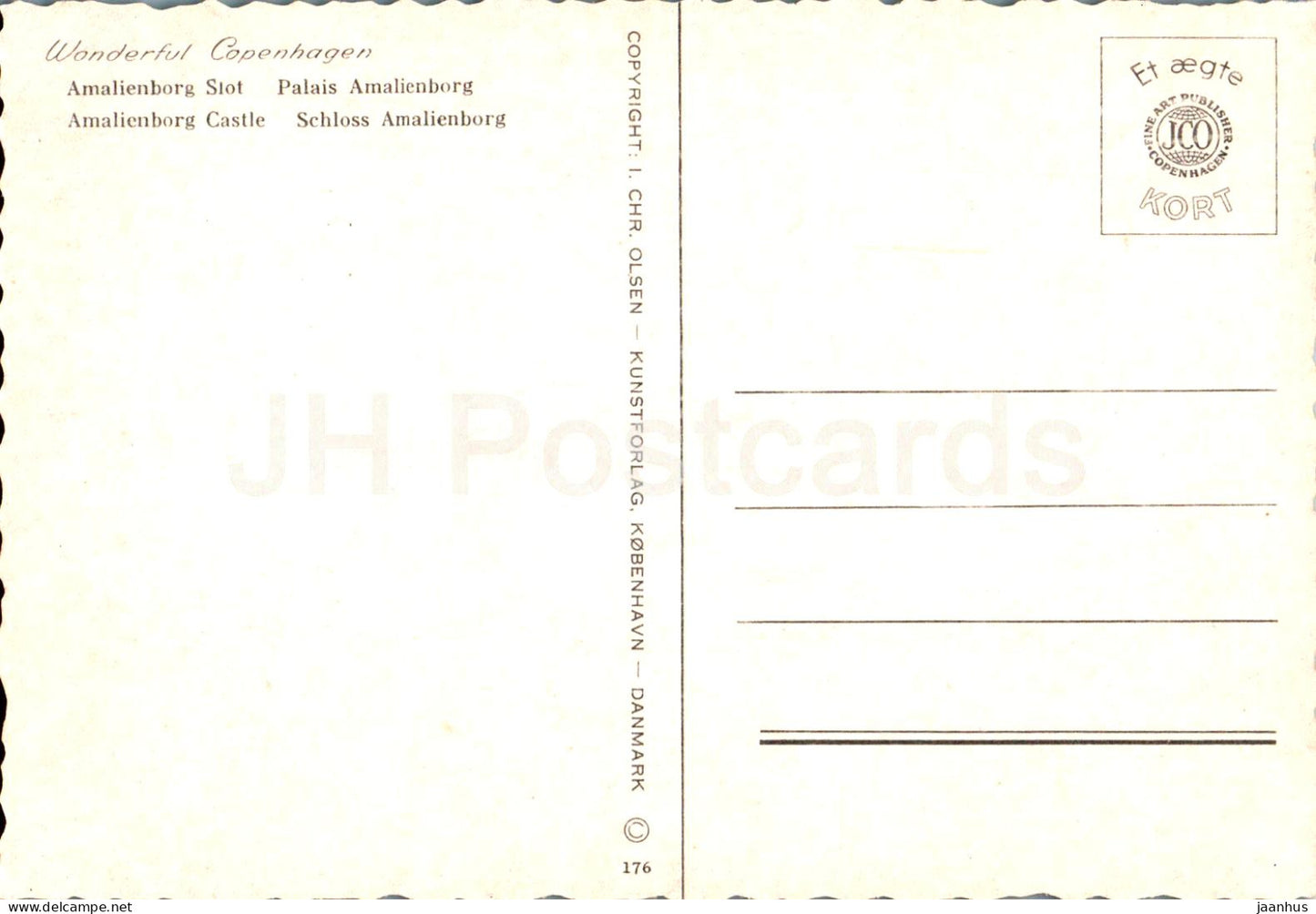 Copenhagen - Kobenhavn - Amalienborg Castle - Slot - 176 - Denmark - unused