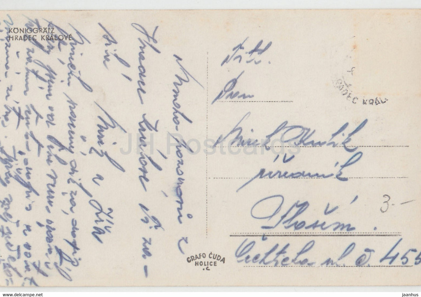 Hradec Kralove - Koniggratz - Grafo Cuda - old postcard - Czech Republic - used