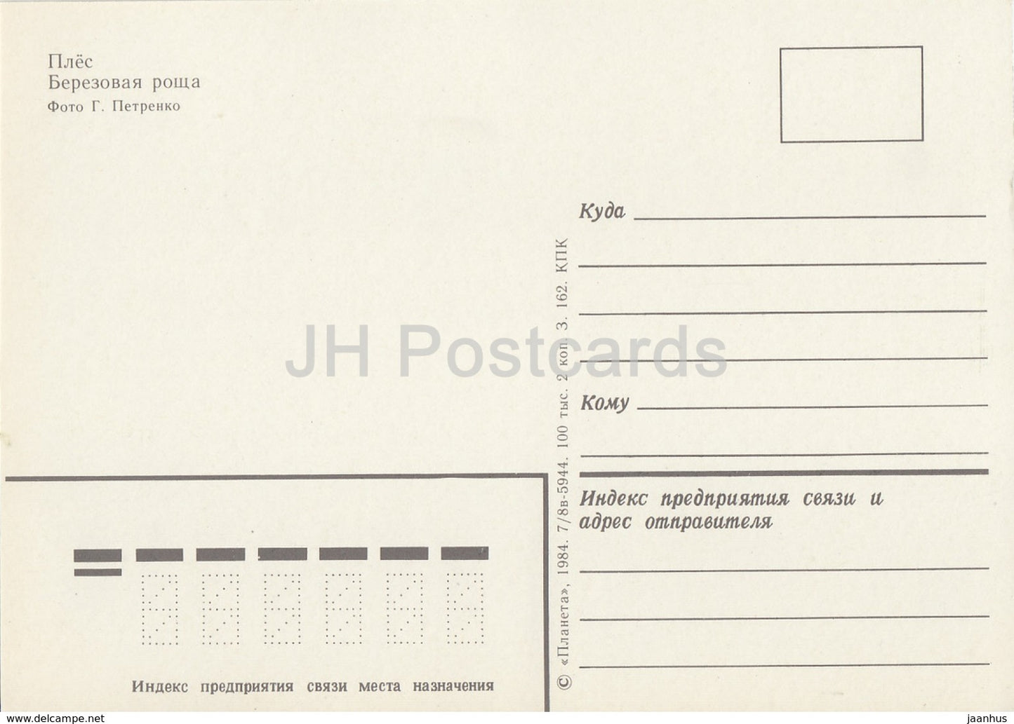 Plyos - birch grove - 1984 - Russia USSR - unused