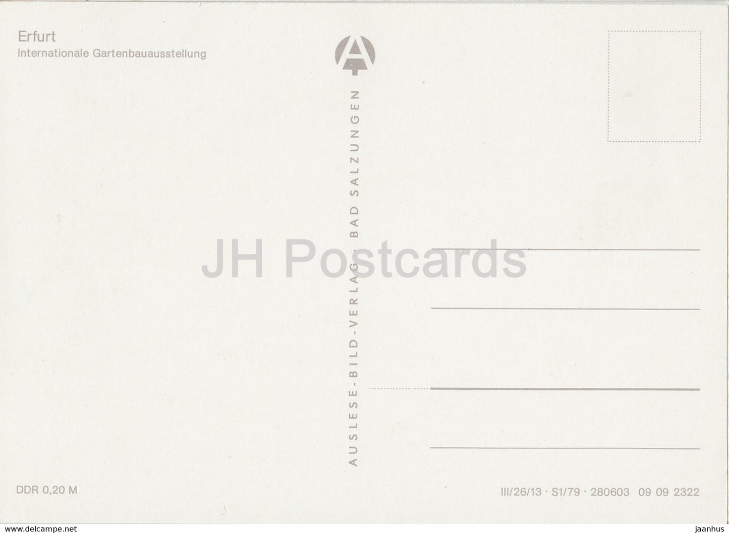 Iga Erfurt - Internationale Gartenbauausstellung - Allemagne DDR - inutilisé
