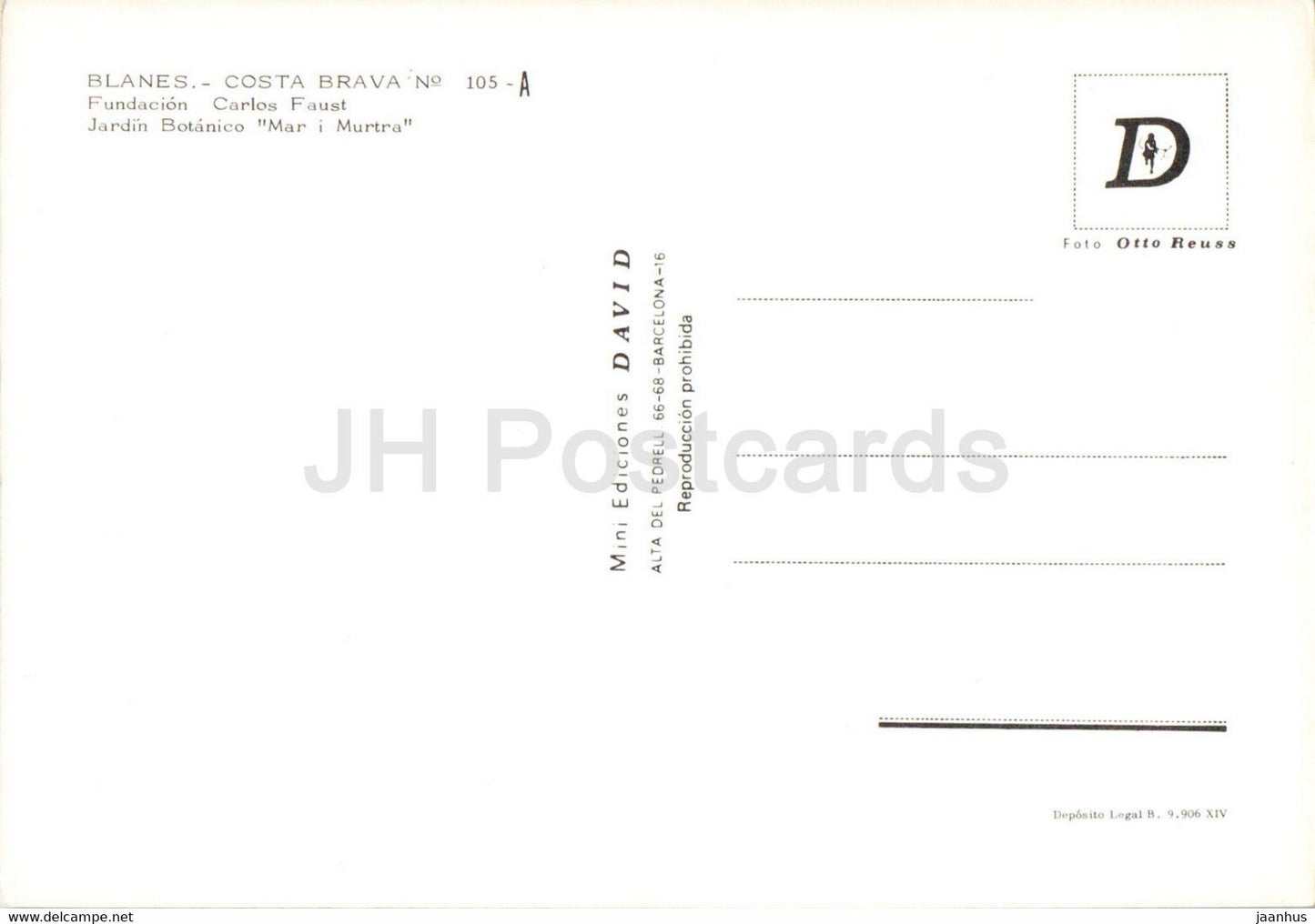 Blanes - Costa Brava - Fundacion - Carlos Faust - Jardin Botanico Mar i Murtra - Botanical Garden - 105 - Spain - unused