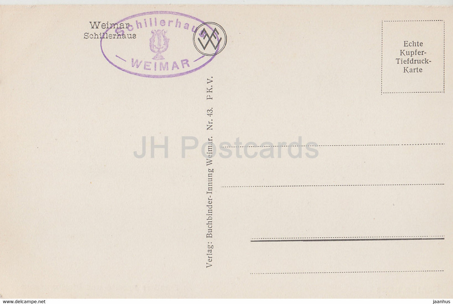 Weimar - Schillerhaus - Schillers Arbeits und Sterbezimmer - 43 - old postcard - Germany - unused